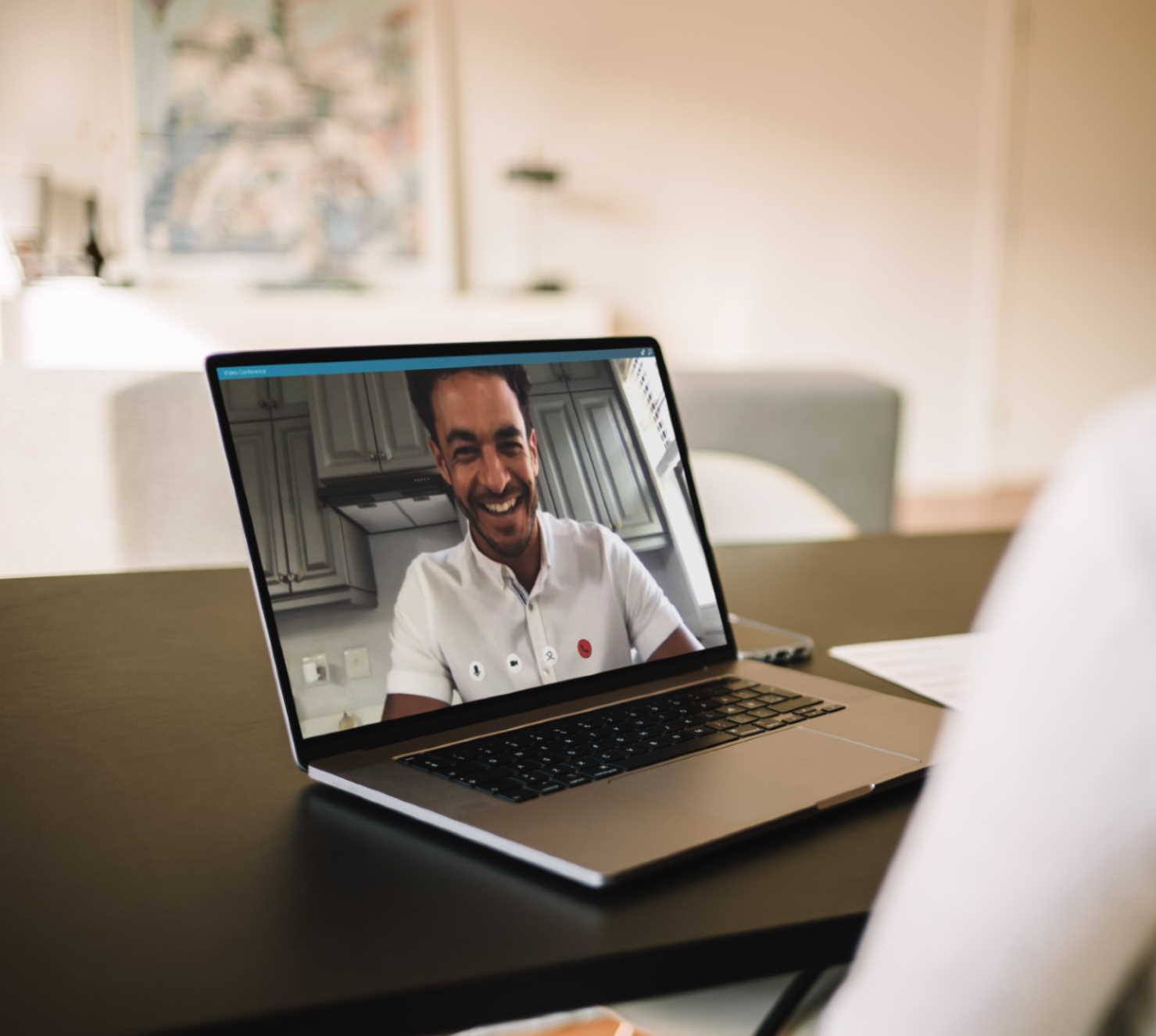 anonymind video call on laptop